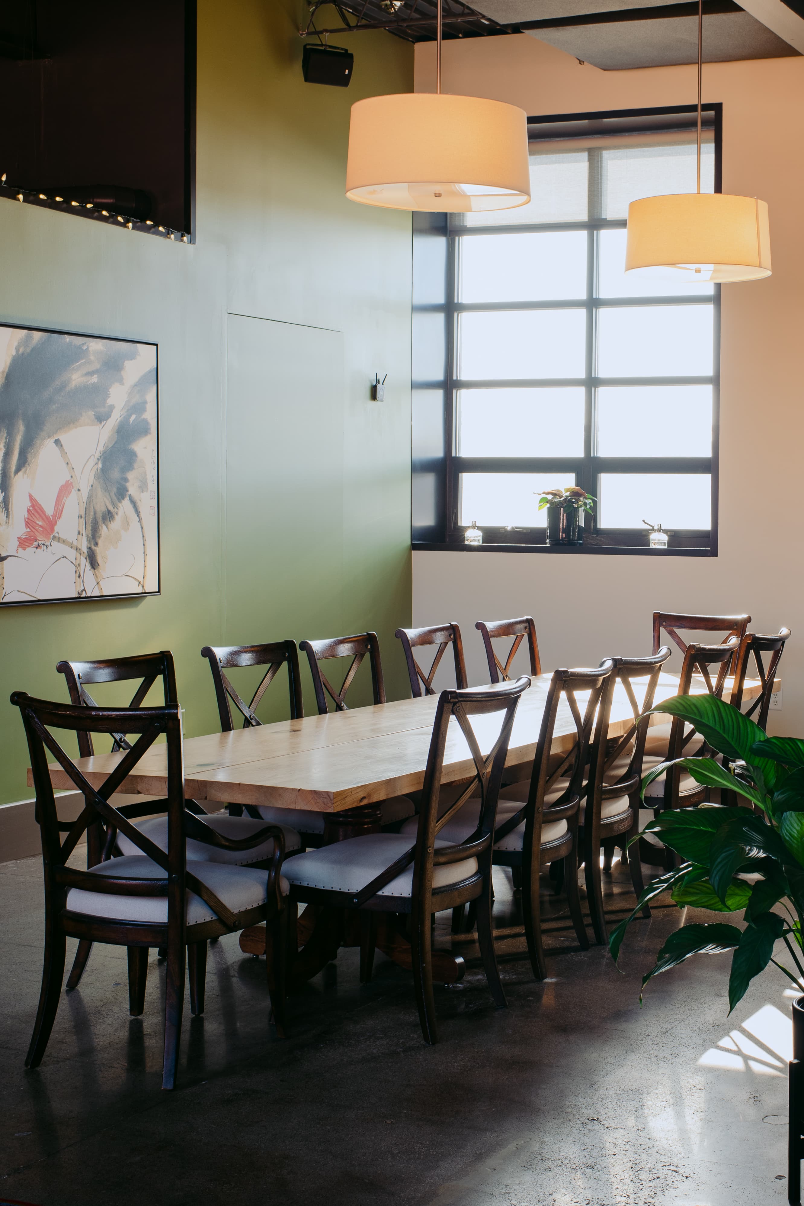 Table ready for a party of twelve at Khue's in St. Paul, MN
