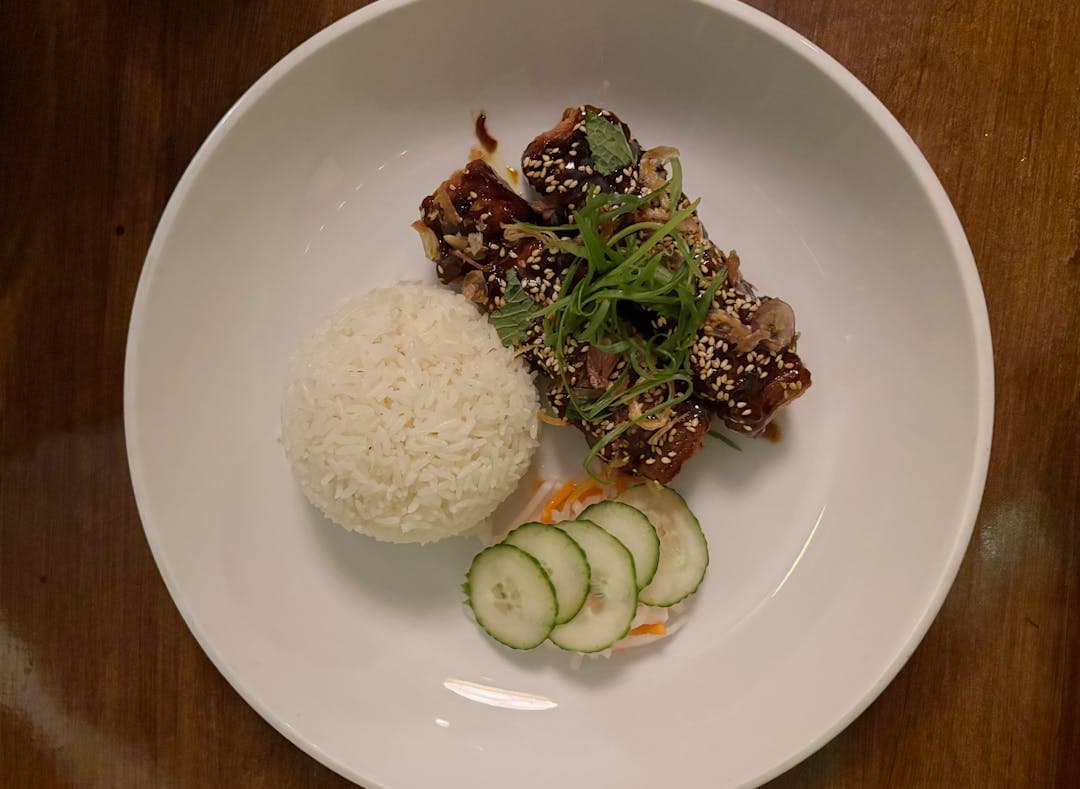 Sticky Jicama Ribs at Khue's Kitchen.