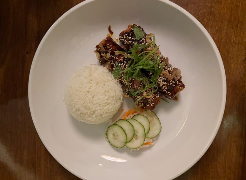 Sticky Jicama Ribs at Khue's Kitchen.